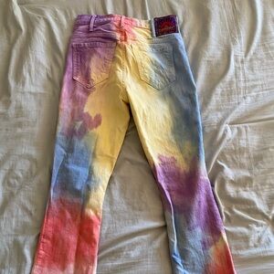 MOTHER Mystical Hustler Ankle Fray Tie Dye Jean 25